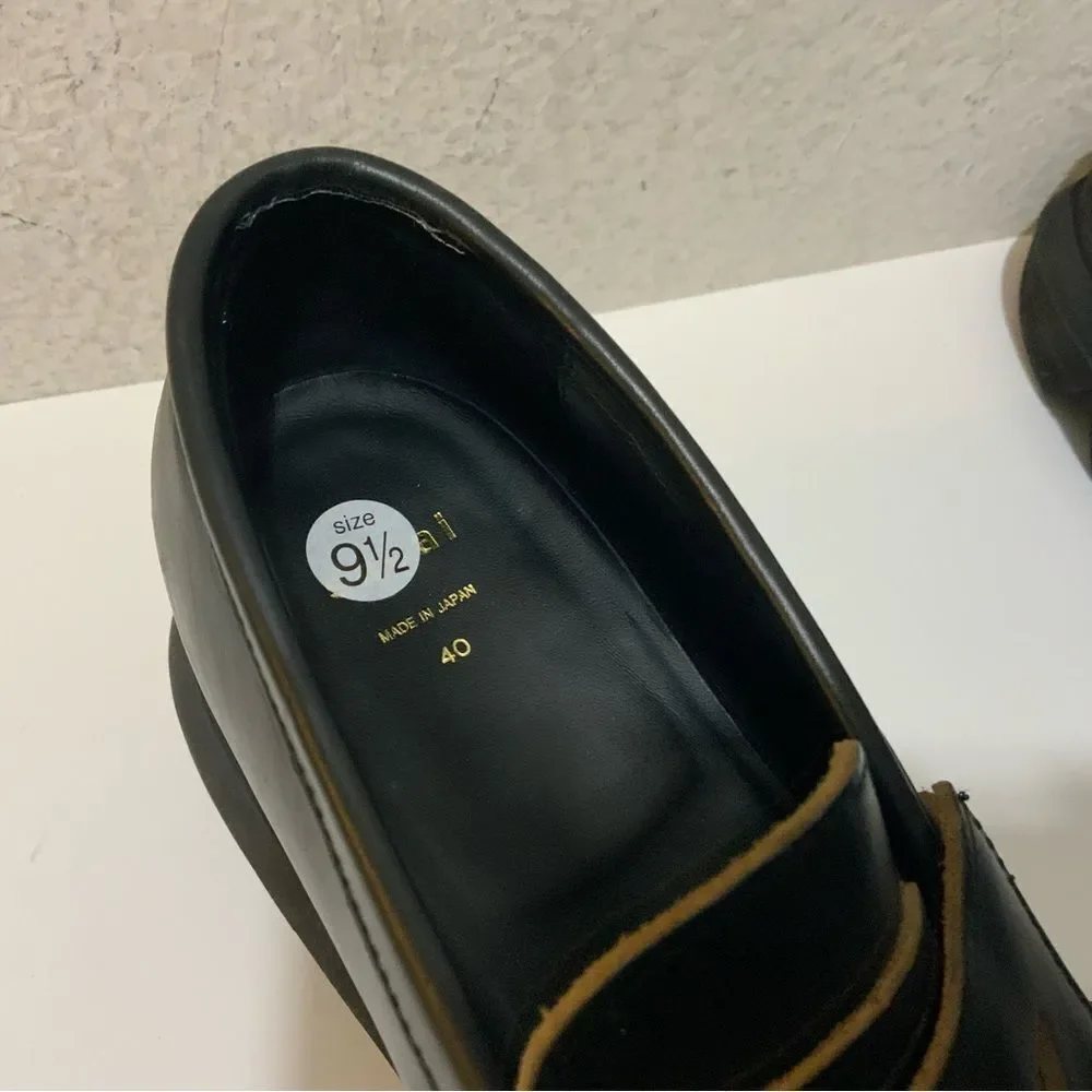 Sacai Black Platform Coin Loafers Size 40